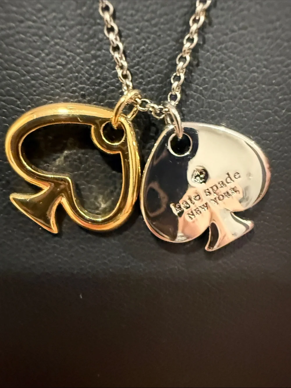 Kate Spade |♠️| Silver & Gold Plated Spade Pendant Necklace | Silver Chain